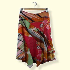 Nygard collection multi-colour spring/summer floral  midi skirt, size 10P
